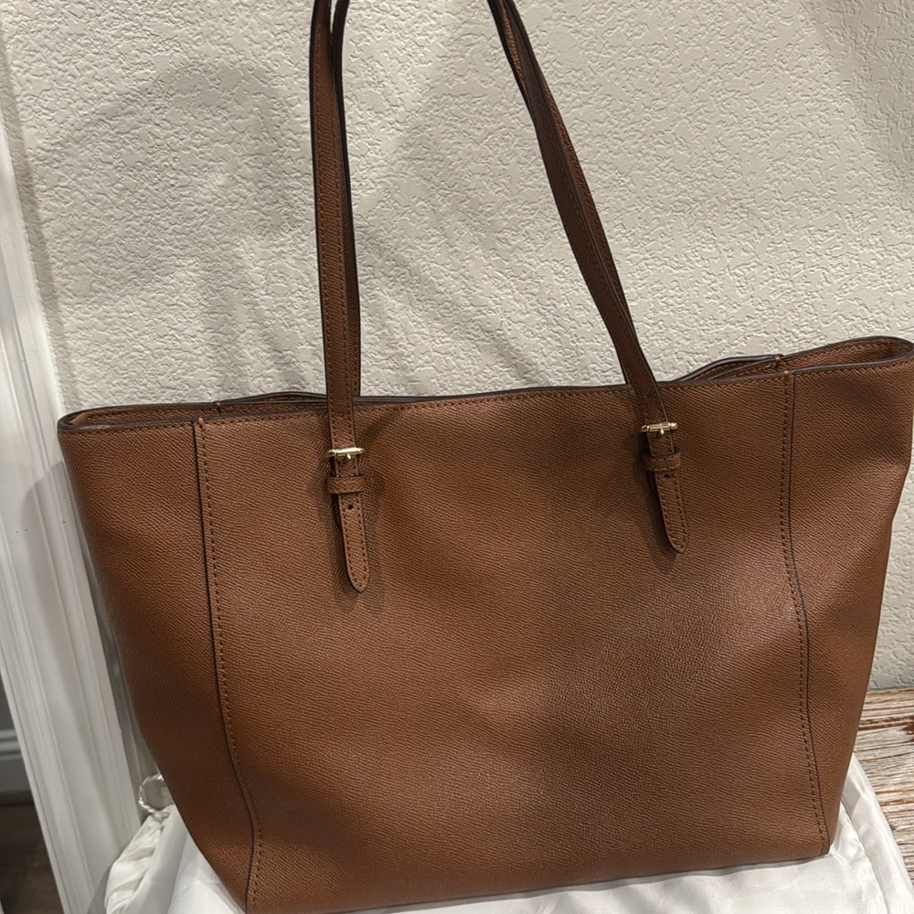 Coach Brown Leather Turn Lock Top Zip Tote - Picture 5 of 15